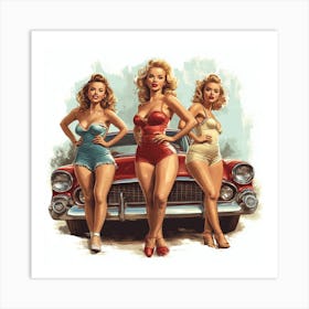 Pin Up Girls 1 Art Print