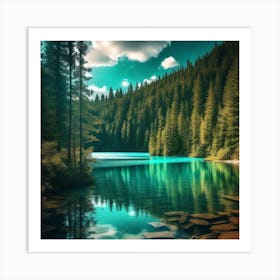 Lake In The Woods 3 Art Print