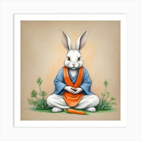 Buddha Rabbit Art Print