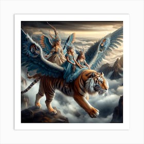 Sisters Ride Tiger Art Print