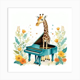 Default Giraffe Piano Nursery Kids Art Print 2 Art Print