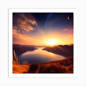 Sunset In The Mountains 24 Art Print