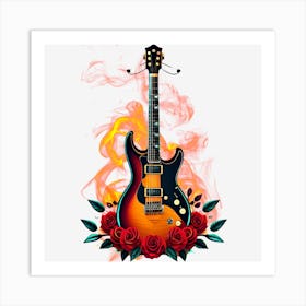 Flames And Roses Art Print