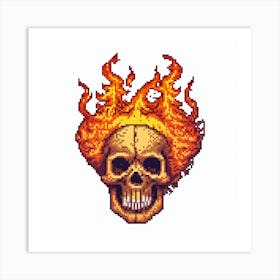 Pixel Skull Art Print