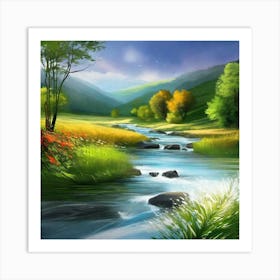 Landscape Painting 200 Art Print