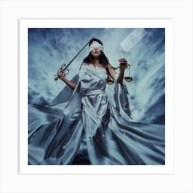 Justice Woman With Sword Art Print