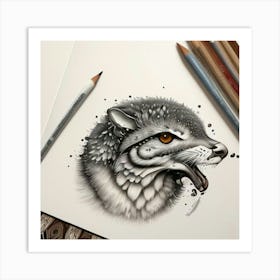 Wolf art Art Print