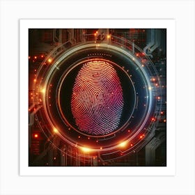 Fingerprint On A Circuit Board Art Print