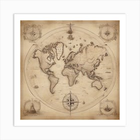 Old World Map Art Print