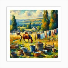 Horse In The Field Art Print