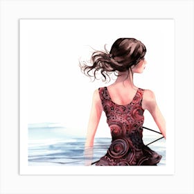 Girl In The Water 1 Art Print