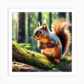 Squirrel In The Forest 410 Art Print