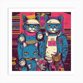 Cats In Space Art Print