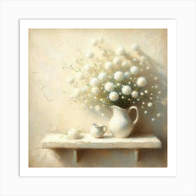 White Chrysanthemums Art Print