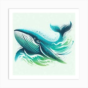 Humpback Whale Canvas Print Art Print