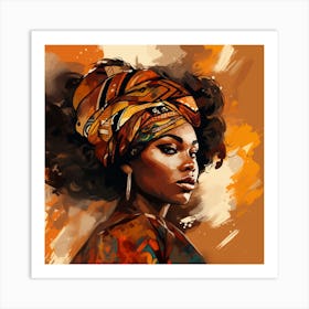 African Woman With Turban 8 Art Print