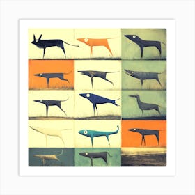 Horisontal Dogs VI Art Print