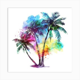 Watercolor Palm Trees 4 Art Print