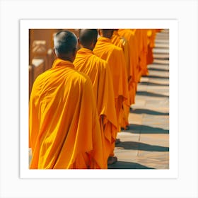 Monks In Thailand 1 Art Print