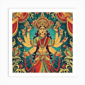 Durga Puja Themed Banner Texture With Goddess Du 1718399475 2 Art Print