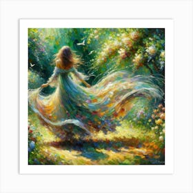 Girl In The Garden Art Print