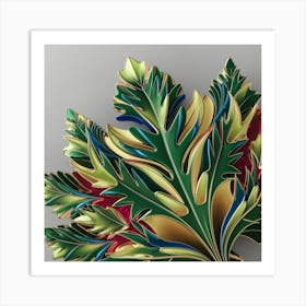 Foliage Fusion Vibrant 3d Animation Art Print