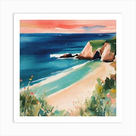 Sunset At The Beach Art Print