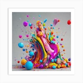 Colorful Splash Art Print