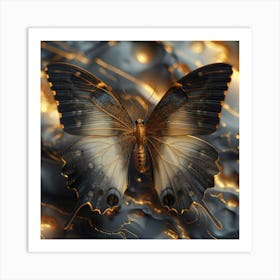 Gold Butterfly Art Print