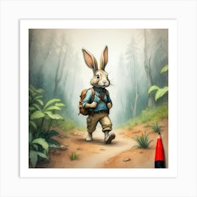 Rabbit In The Woods 6 Art Print