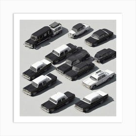 Group Of Cars Art Print