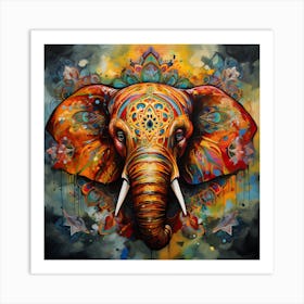 Elephant Series Artjuice By Csaba Fikker 036 Art Print