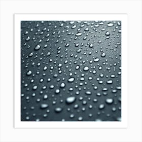 Raindrops On A Black Surface 1 Art Print