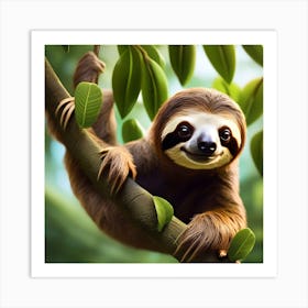 TREE SLOTH Art Print