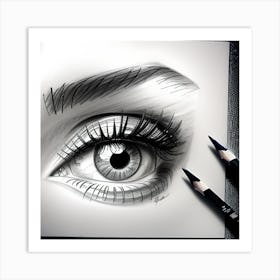 Eye Drawing Art Print