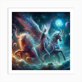 Angels And Horses Art Print