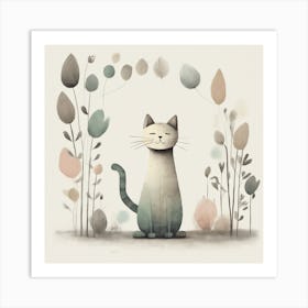 Cat In The Forest 1 Art Print