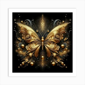 Golden Butterfly 108 Art Print