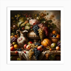 Fruit And Flowers Art Print