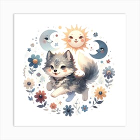 Skoll and Hati are the wolves chasing the sun and moon Art Print