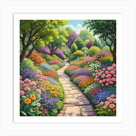 Into The Garden Ai Art Wall Art Design Illustration (39) Art Print