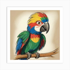 Colorful Parrot 47 Art Print