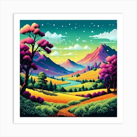 Pixel Dreamscape Art Print