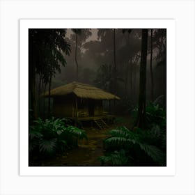 Hut In The Jungle Art Print