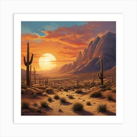 Lifelike Vision Desert Sunset Ii Art Print 3 1 Art Print