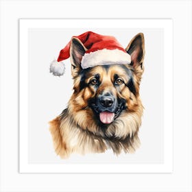 Christmas German Shepherd Dog 1 Art Print