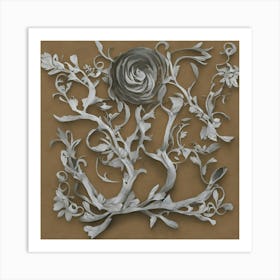 Roses And Leaves Art Print