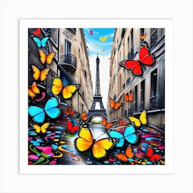 Paris Butterflies Art Print