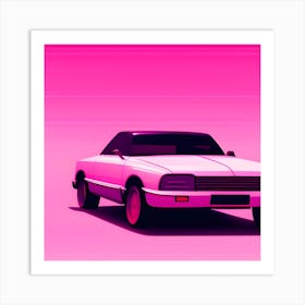 Pink Car On A Pink Background Art Print