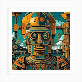 Robot City Art Print